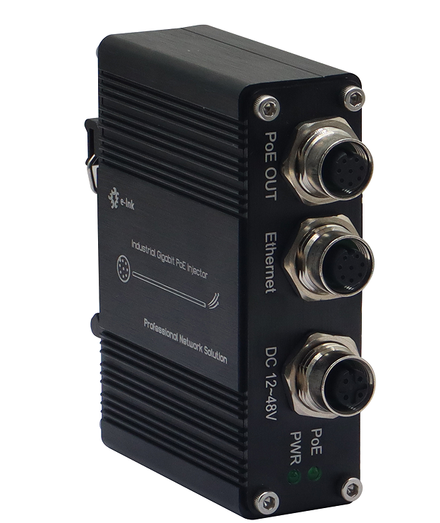 Power Over Ethernet - EN50155 Endüstriyel M12 PoE Enjektör 12-48V